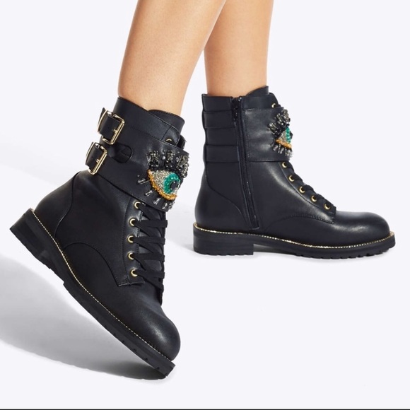 NEW Kurt Geiger London Sutton Eye Moto Leather Boot Size 35.5 - Picture 1 of 11